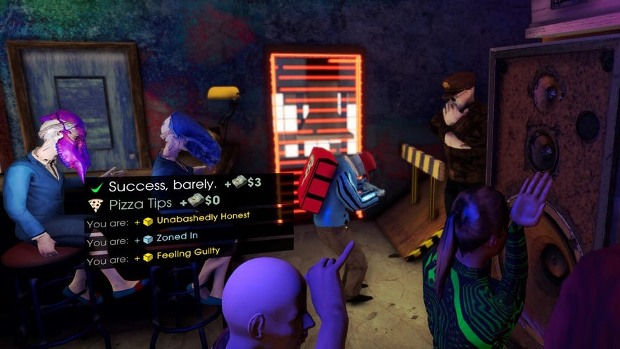 A man bows at a large guard in a nightclub in Betrayal At Club Low