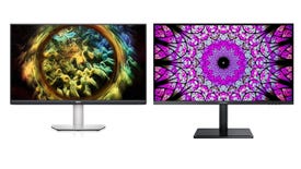 two monitors side by side, one from dell and one from innocn, both 4k 60hz and around 27 inches in size.