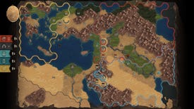 A zoomed out view of the world map of hexagons in Ozymadias